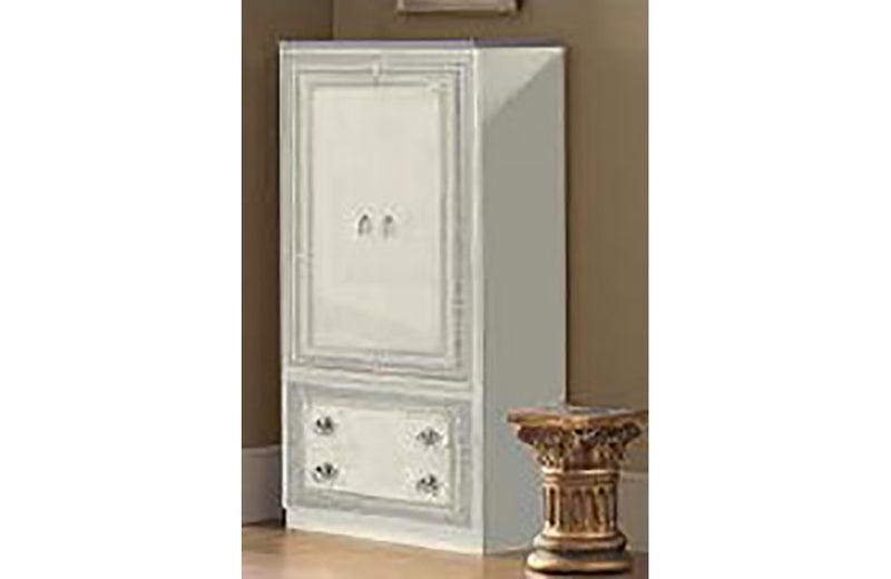 Aida 2-Door Wardrobe, White w/Silver