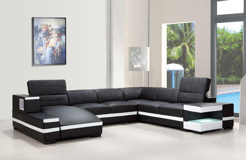 Lilah Modern Bonded Leather Sectional Sofa