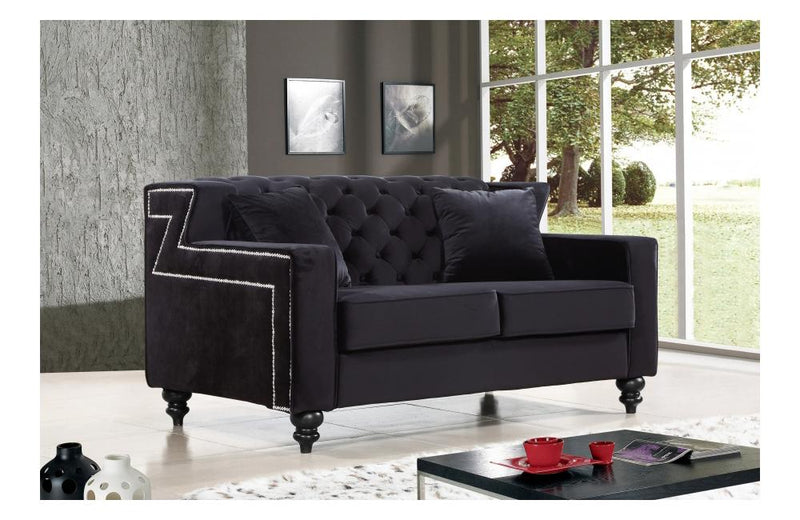 Callie Black Love Seat