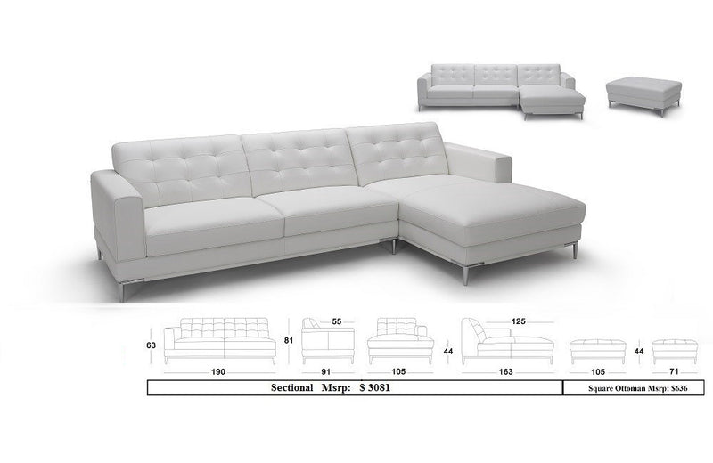 1365 Premium Leather Sectional Sofa