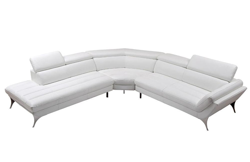 Finn Italian Modern White Leather Sectional Sofa