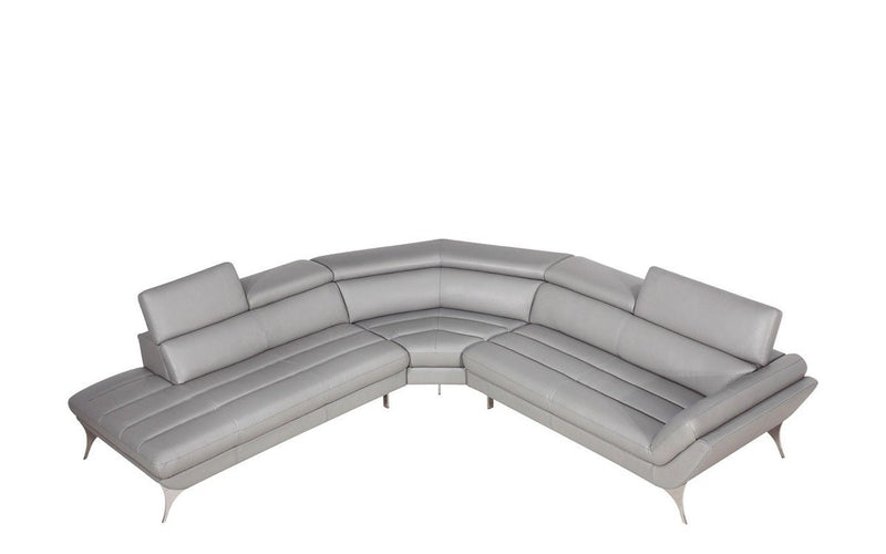 Divani Casa Graphite Modern Grey Leather Sectional Sofa