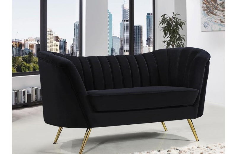 Alura Black Love Seat