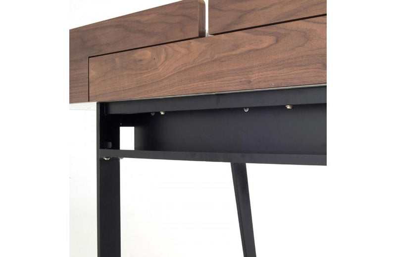 Branton Contemporary White & Walnut Office Desk