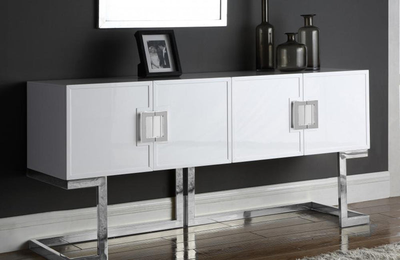 Aaden White Chrome Buffet