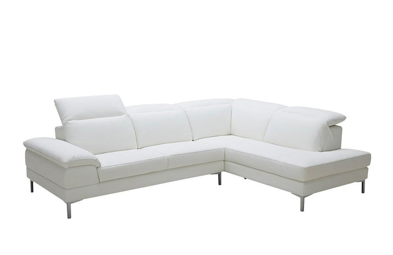 Macy Modern White Eco-Leather Sectional Sofa