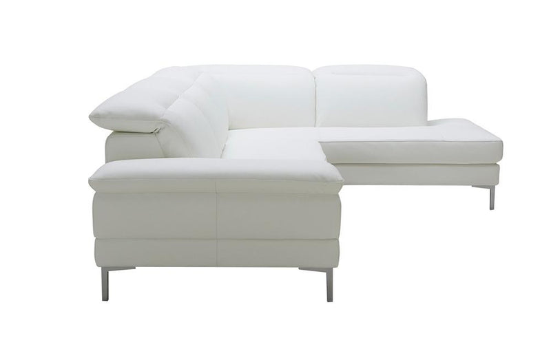 Macy Modern White Eco-Leather Sectional Sofa