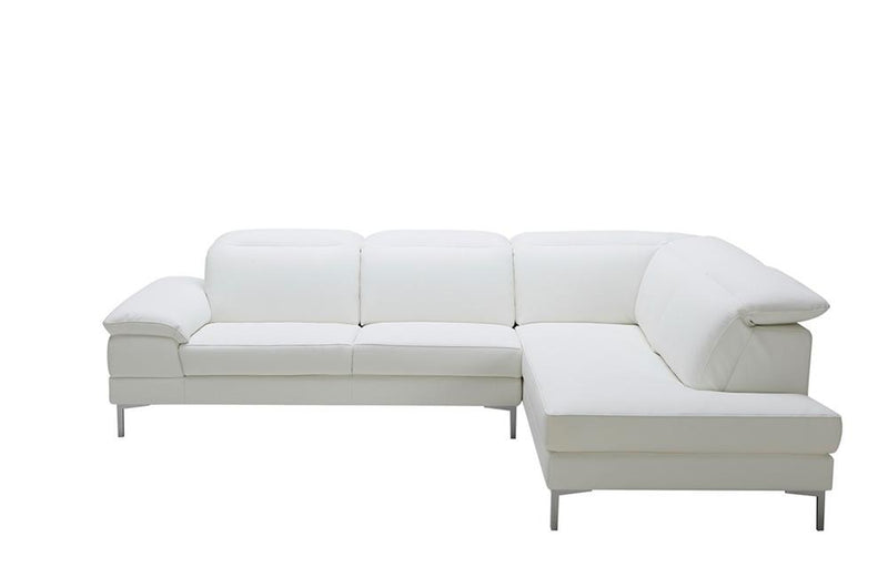 Macy Modern White Eco-Leather Sectional Sofa