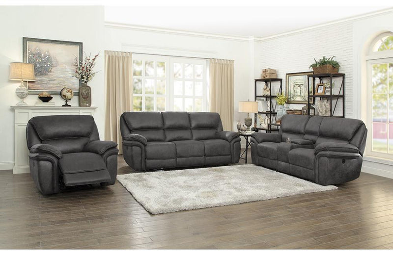 Gordon Gray Fabric Reclining Sofa Set