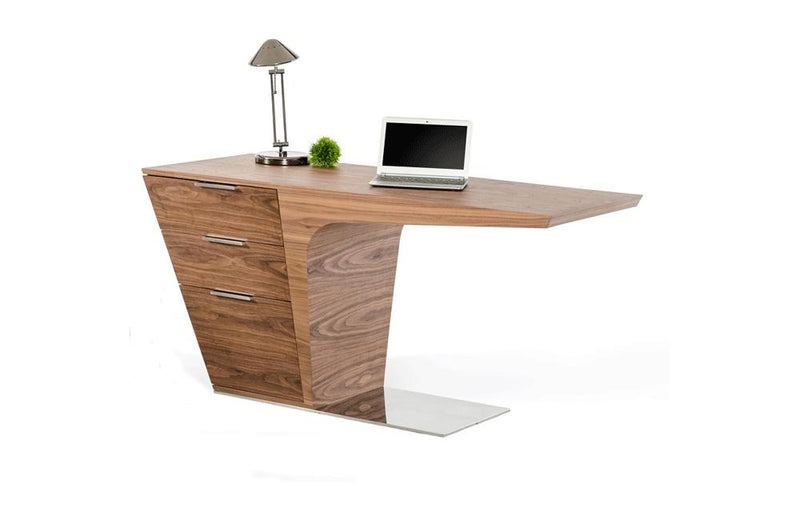 Bismarck Contemporary Walnut Desk Brown