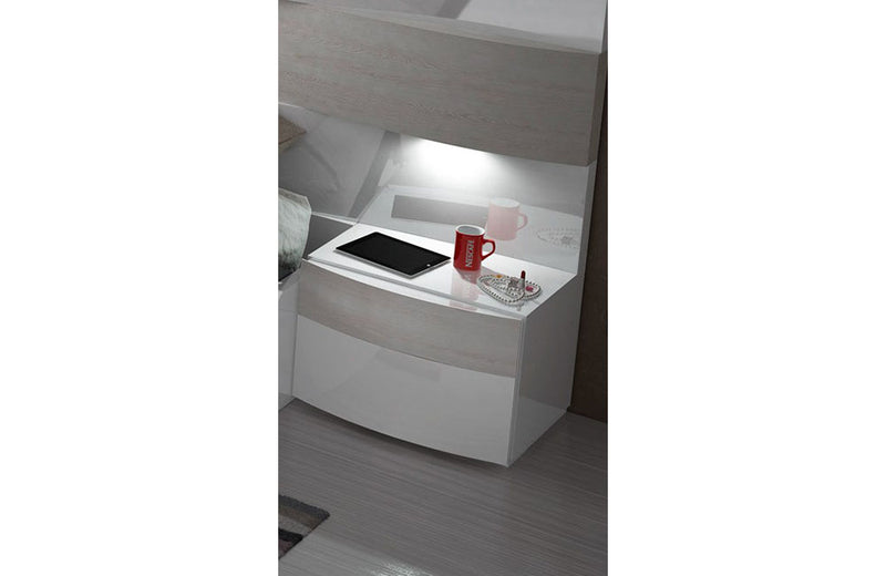 Costa White Modern Nightstand