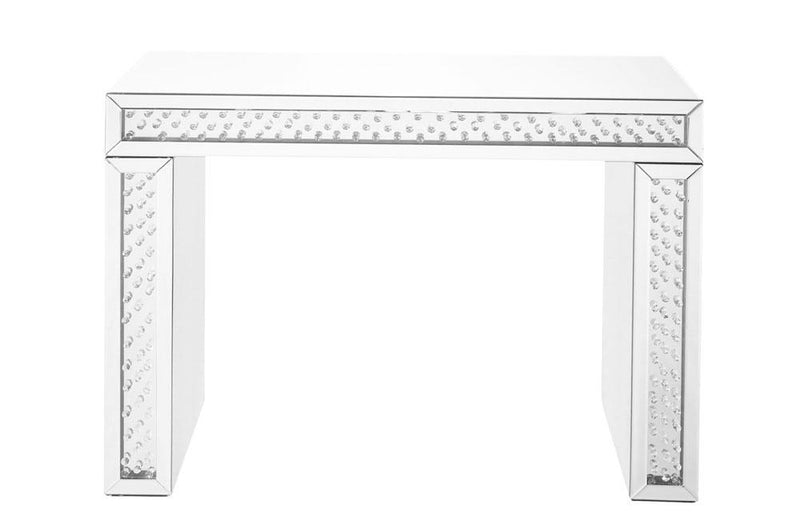 Rectangle Crystal Console Table in Clear Mirror Finish