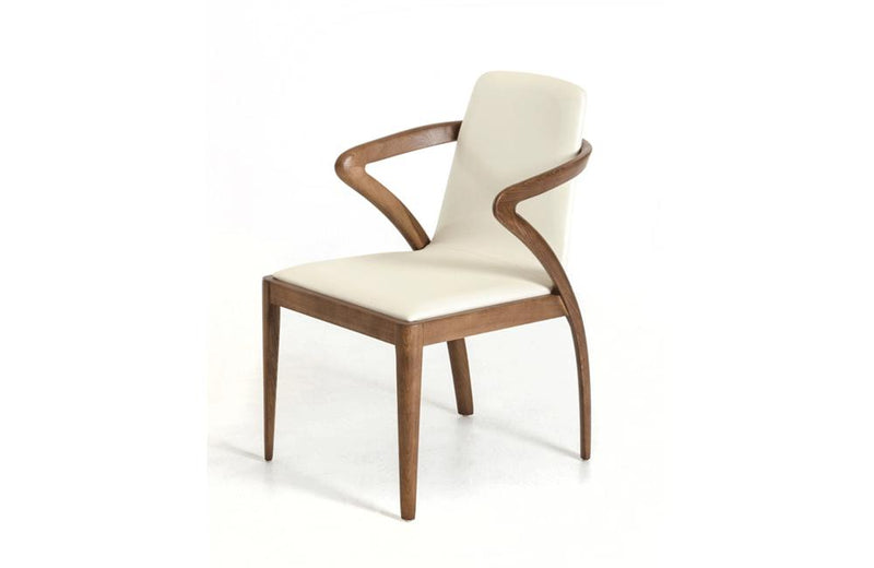 Falcon Modern Walnut and Cream Dining Chair