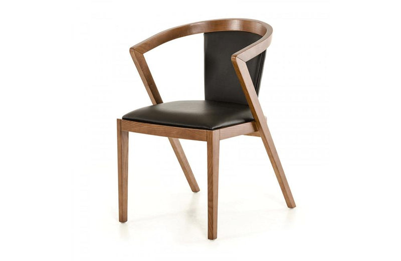 Gregor Modern Black & Walnut Dining Chair