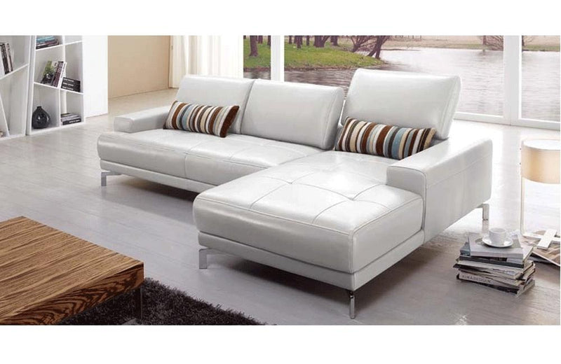 Patrizio Gray Leather Sectional Sofa