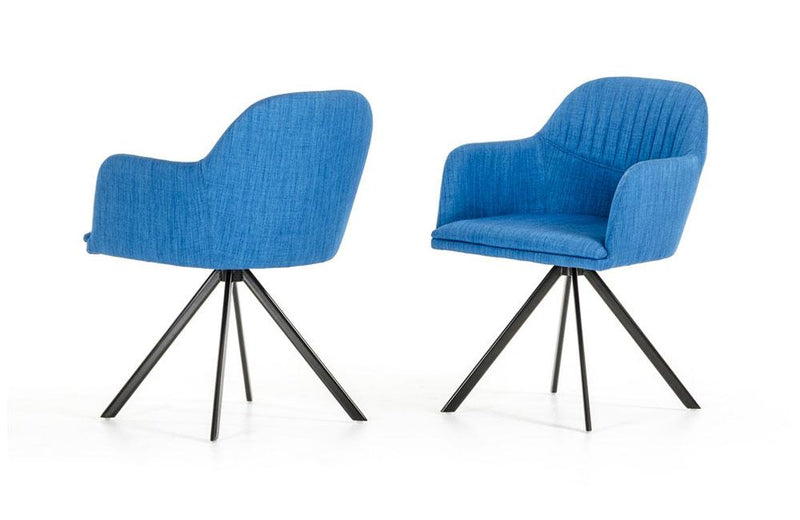 Synergy Modern Fabric Dining Arm Chair Blue