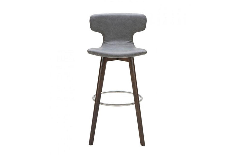 Zach Modern Eco-Leather Bar Stool Dark Gray