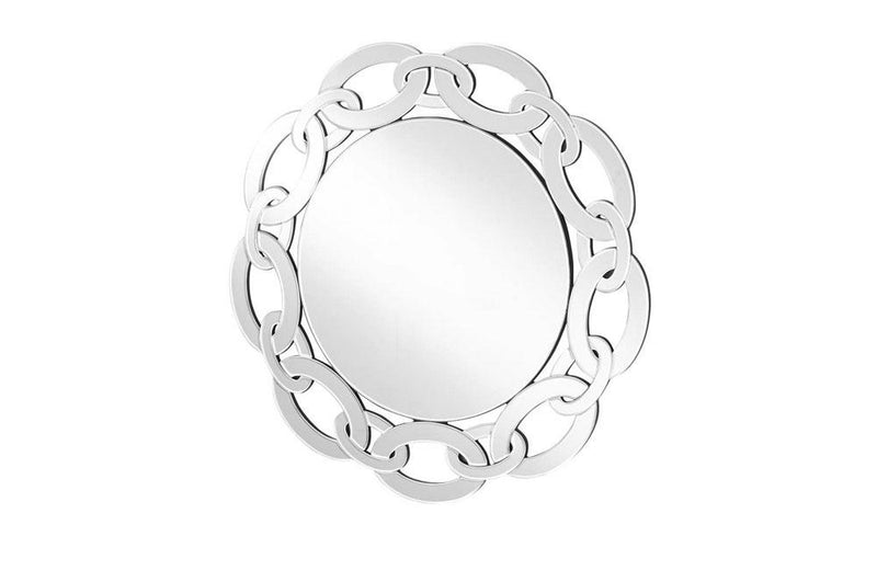 Contemporary Round Mirror in Clear