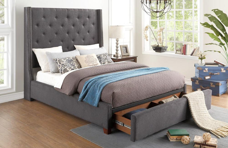 Zenna Gray Storage Bed