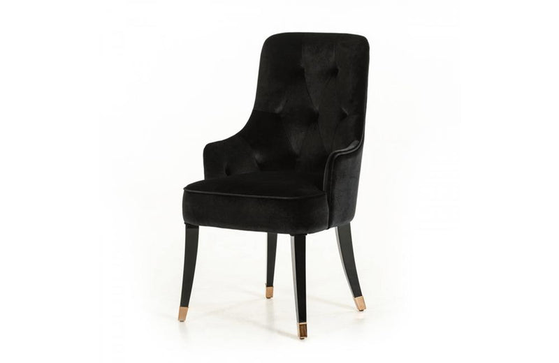 Larissa Velvet Fabric Dining Chair Black