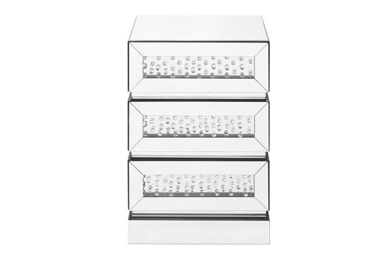 Modern Crystal 3 Drawers Nightstand