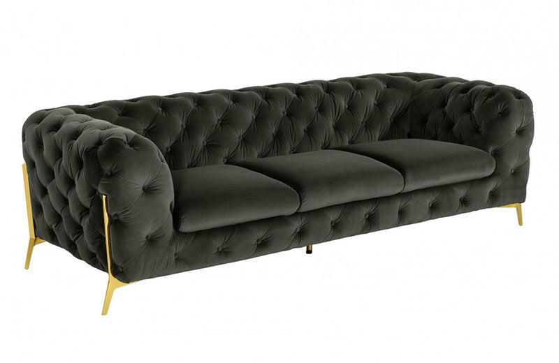 Divani Casa Sheila Modern Dark Grey Fabric Sofa