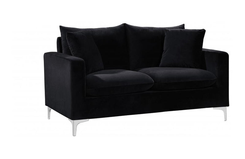 Dottie Chrome Black Love Seat