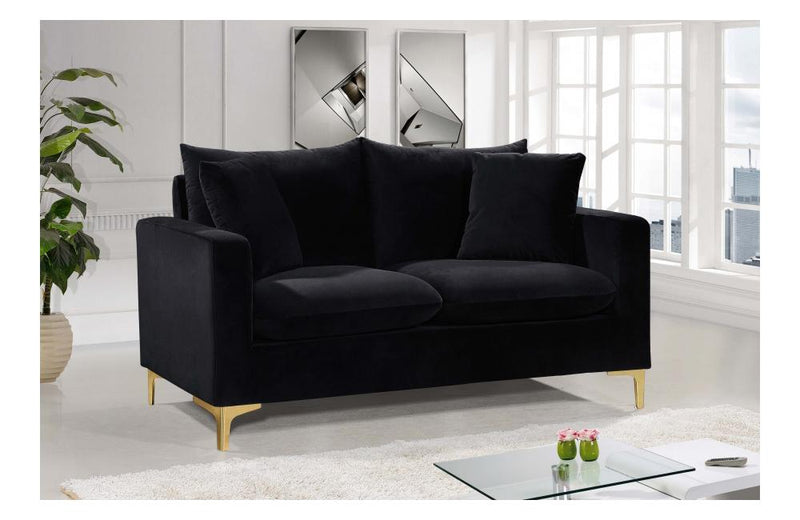 Dottie Gold Black Love Seat