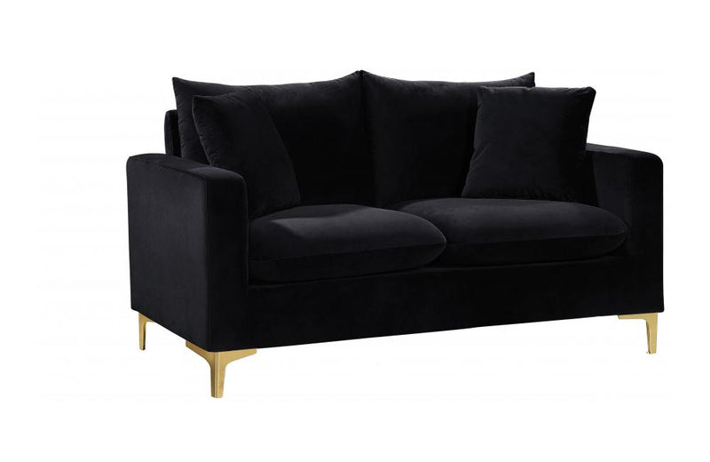 Dottie Gold Black Love Seat