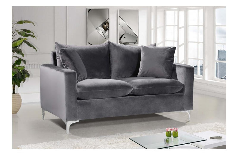 Dottie Chrome Grey Love Seat