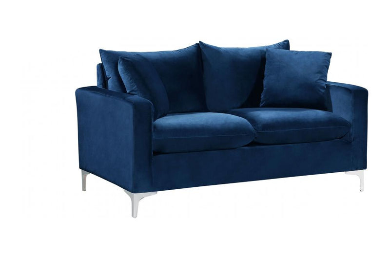 Dottie Chrome Navy Love Seat