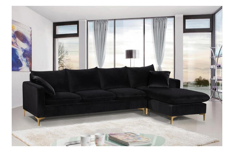 Lorinda Gold Black Sectional Sofa