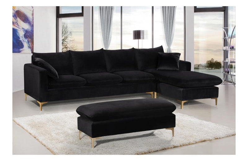 Lorinda Gold Black Sectional Sofa