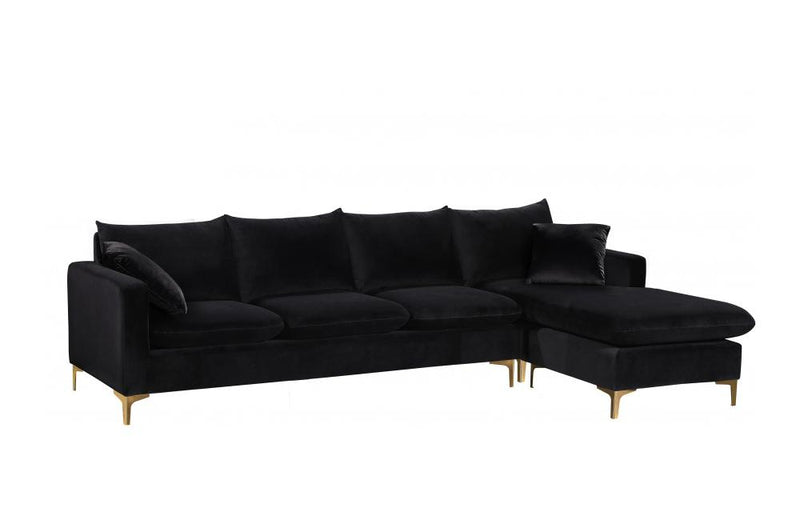 Lorinda Gold Black Sectional Sofa