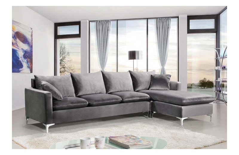 Lorinda Chrome Grey Sectional Sofa