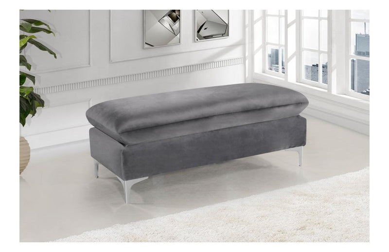 Lorinda Chrome Grey Ottoman