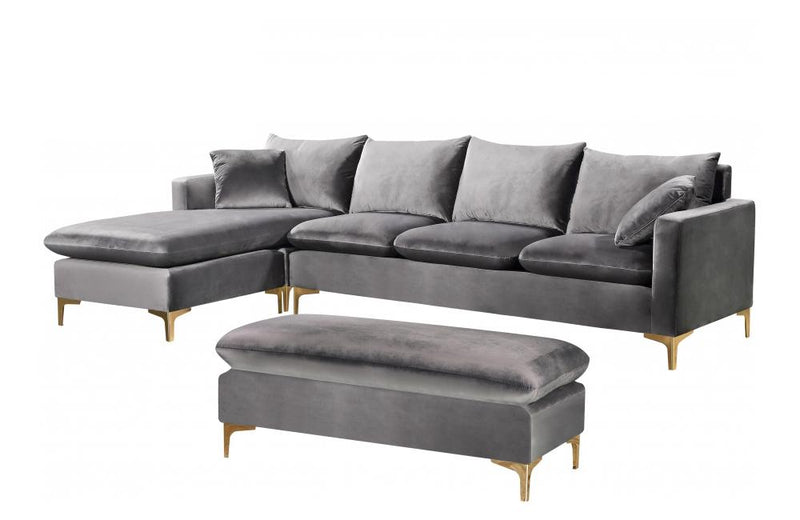 Lorinda Gold Grey Sectional Sofa