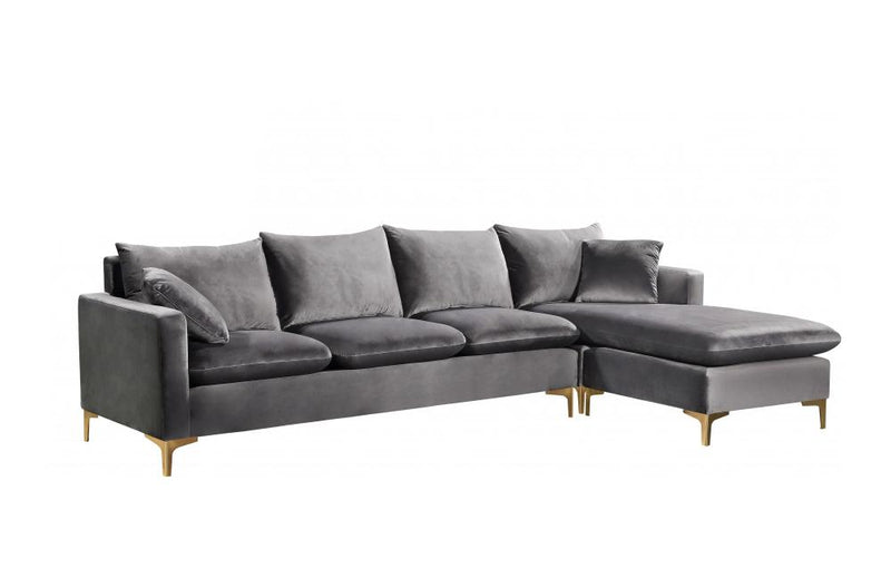 Lorinda Gold Grey Sectional Sofa