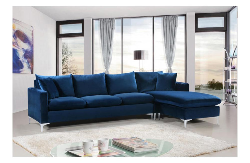 Lorinda Сhrome Navy Sectional Sofa