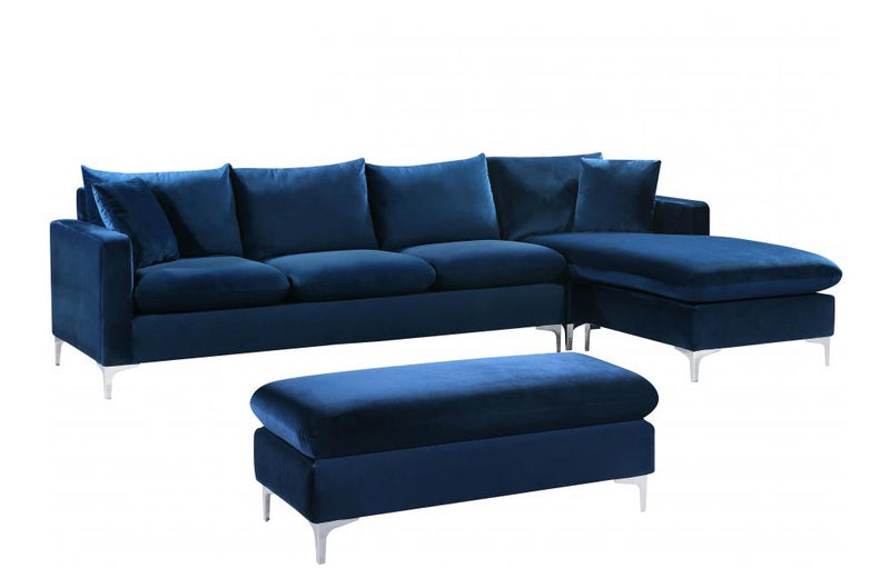 Lorinda Сhrome Navy Sectional Sofa