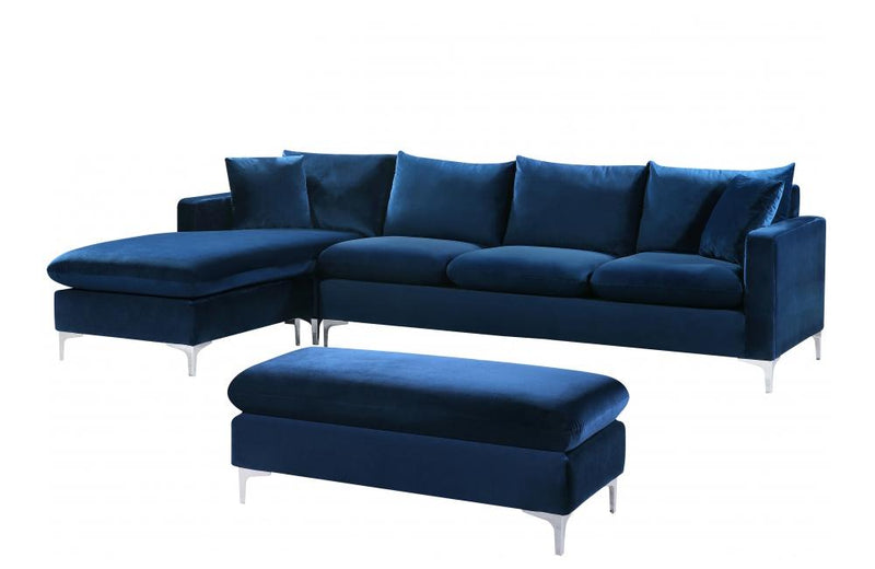 Lorinda Сhrome Navy Sectional Sofa