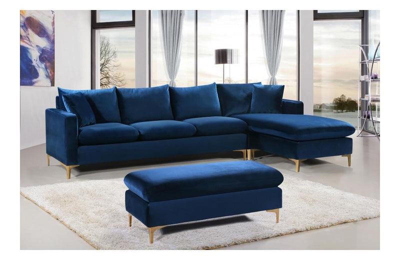 Lorinda Gold Navy Sectional Sofa