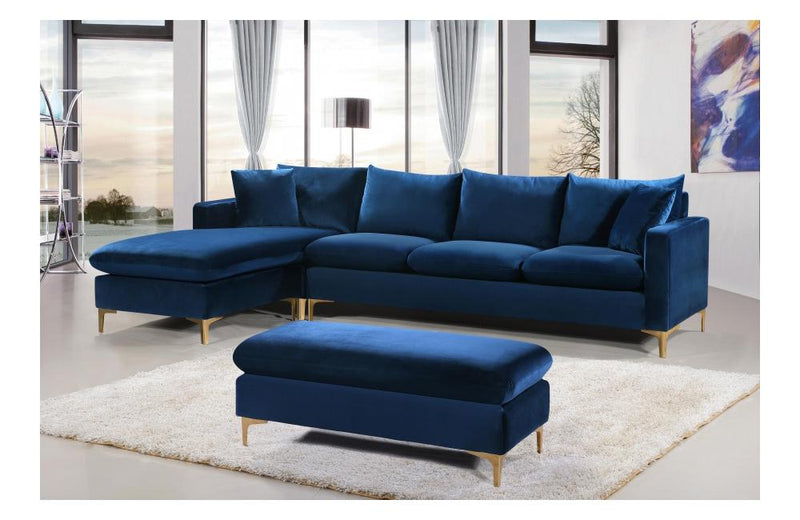 Lorinda Gold Navy Sectional Sofa