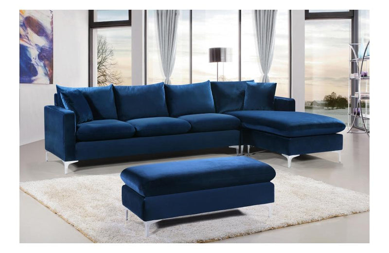 Lorinda Сhrome Navy Sectional Sofa