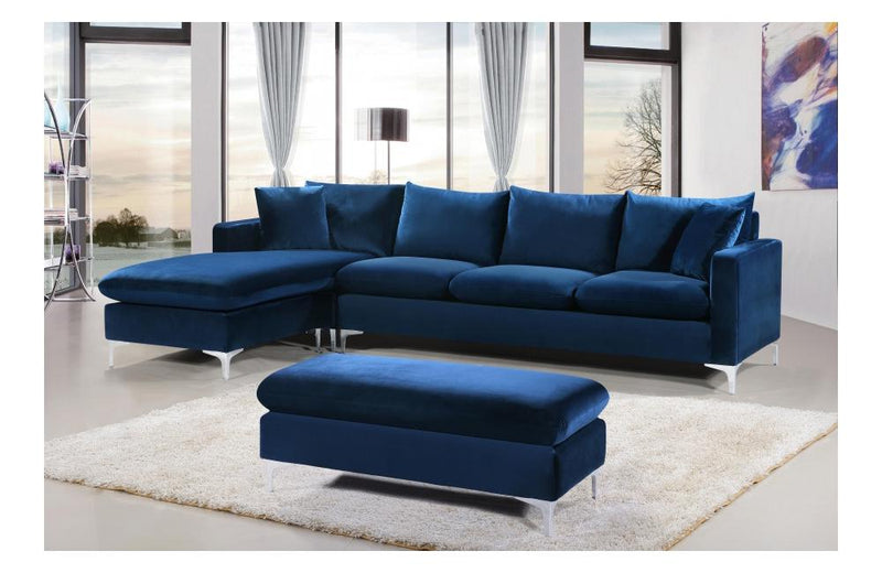 Lorinda Сhrome Navy Sectional Sofa