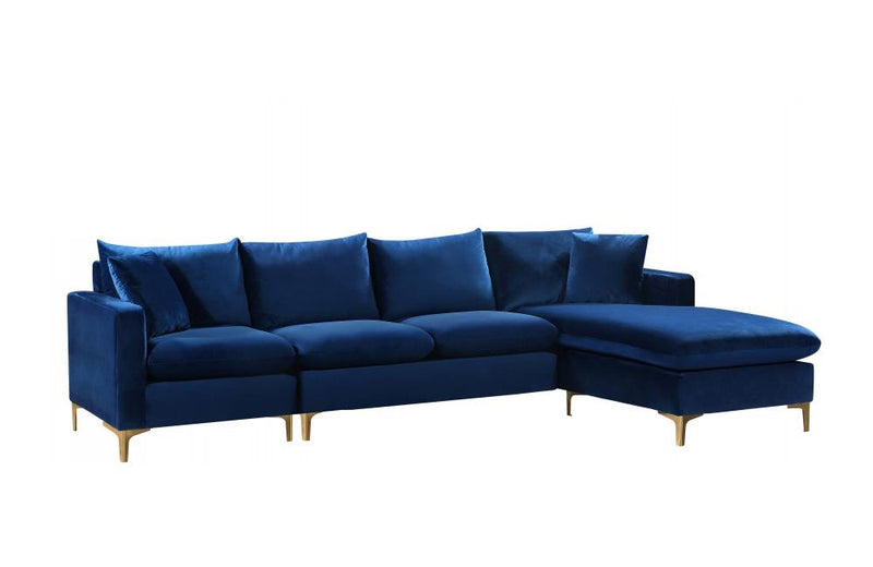 Lorinda Gold Navy Sectional Sofa