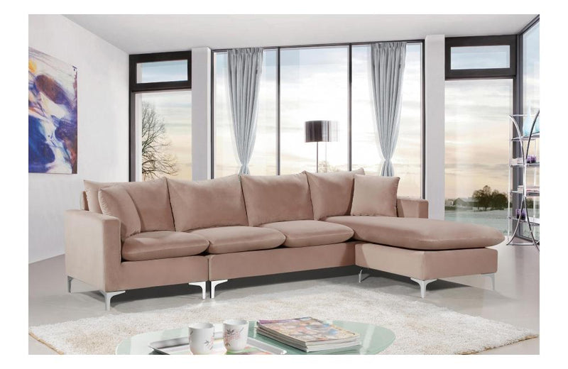 Lorinda Сhrome Pink Sectional Sofa