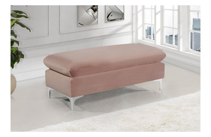 Lorinda Chrome Pink Ottoman