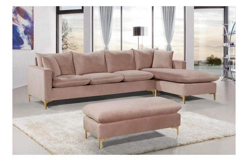 Lorinda Gold Pink Sectional Sofa