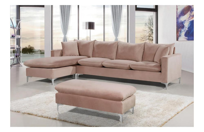 Lorinda Сhrome Pink Sectional Sofa